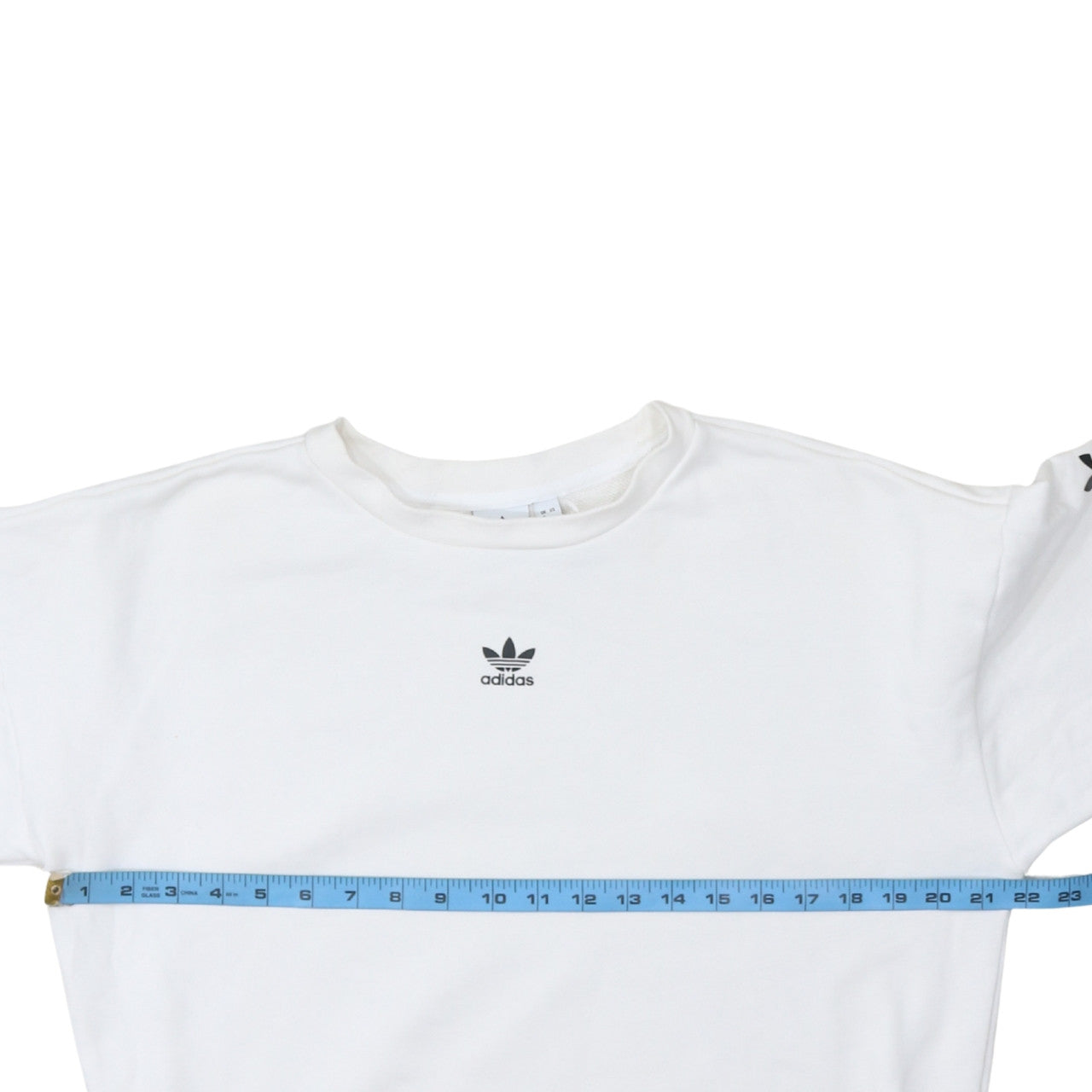 Adidas Women White Crew Neck Long Sleeve Pullover Sweatshirt Size 8