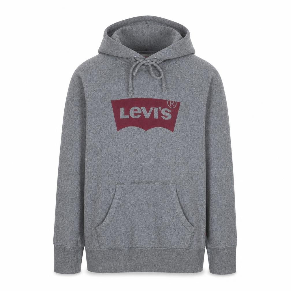 Levi's Men's Grey Pullover Hoodie L Regular Fit Graphic Logo