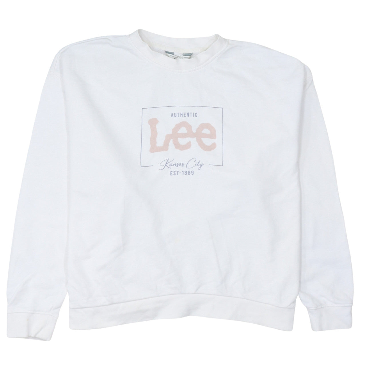 Lee Womens White Cotton Relaxed Fit Logo Sweatshirt L