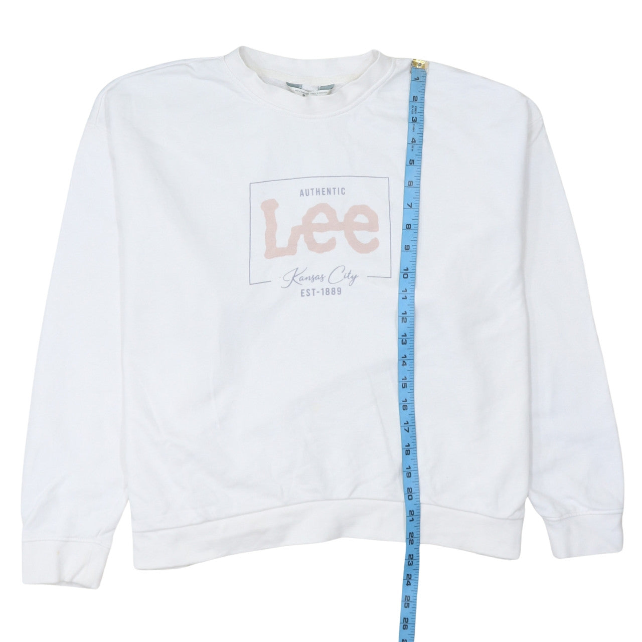 Lee Womens White Cotton Relaxed Fit Logo Sweatshirt L