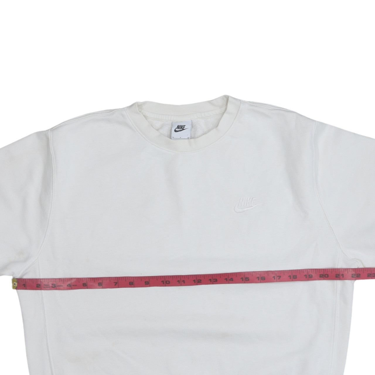 Nike Men's White Small Crew Neck Pullover Sweatshirt