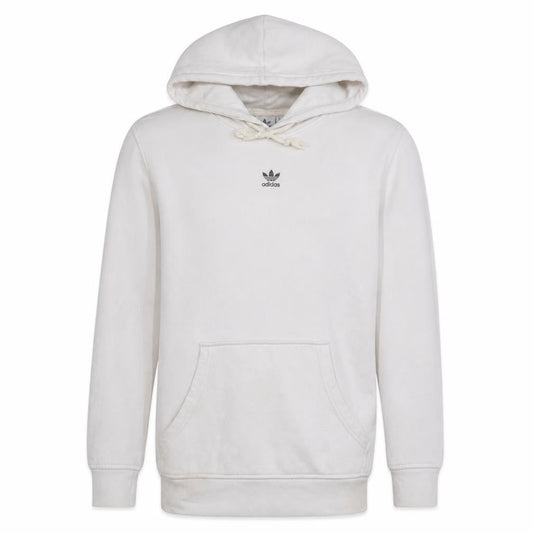 Adidas Men White Pullover Hoodie Small Logo Fleece Sweatshirt