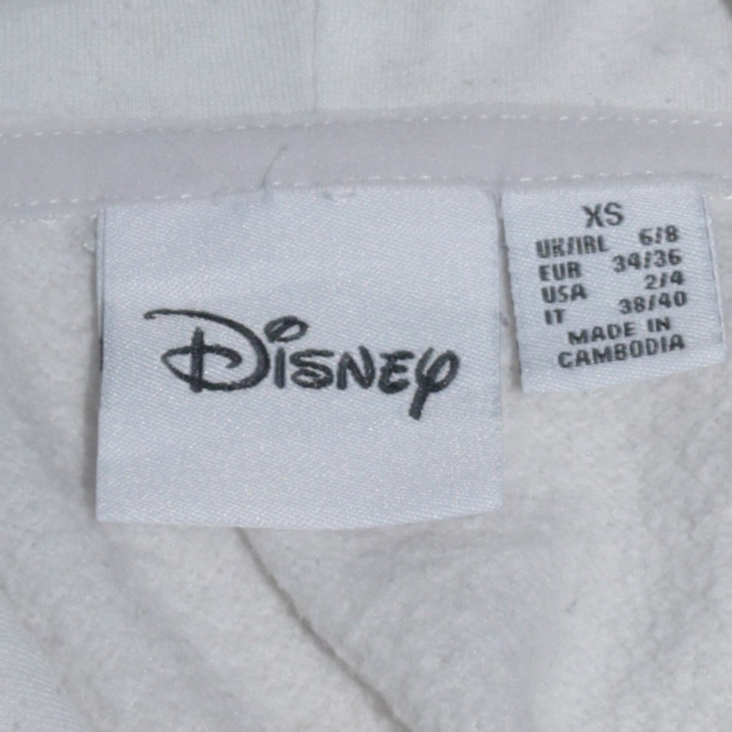 Disney Primark Women White Hoodie XS Stitch Graphic Pullover