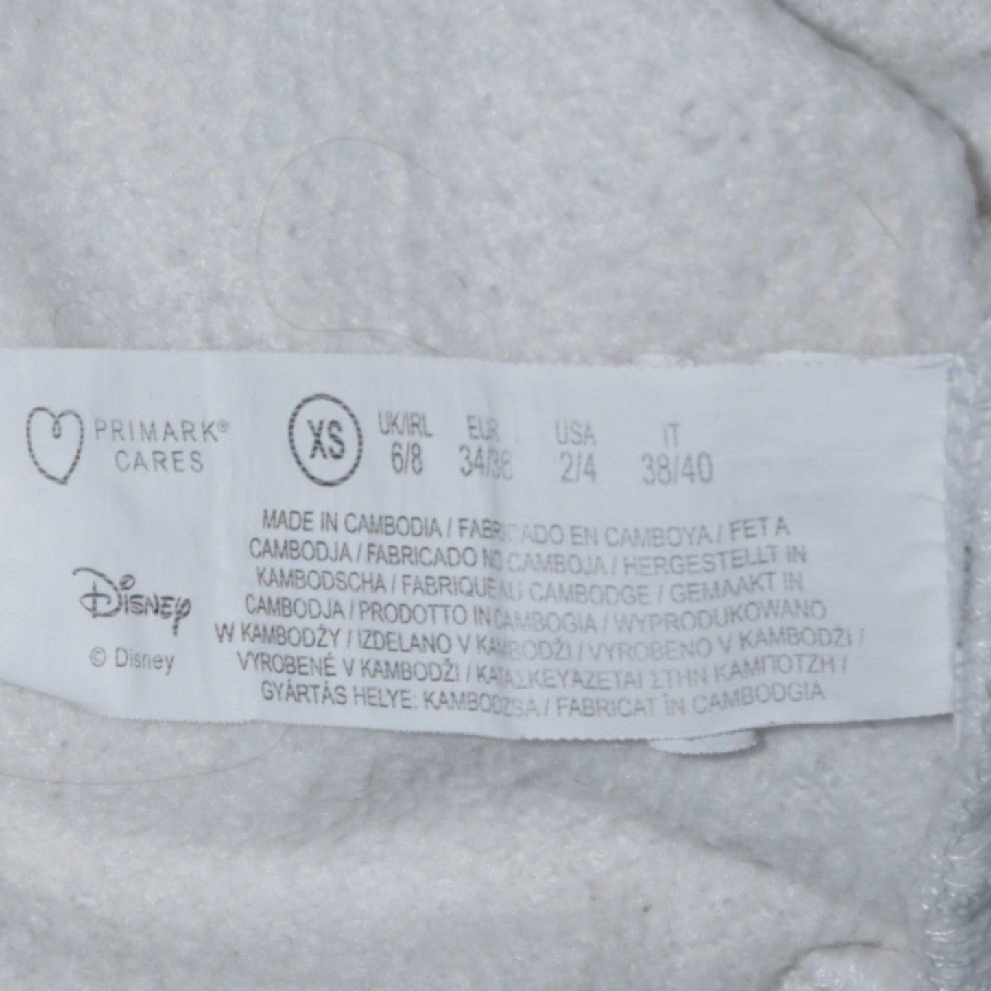 Disney Primark Women White Hoodie XS Stitch Graphic Pullover