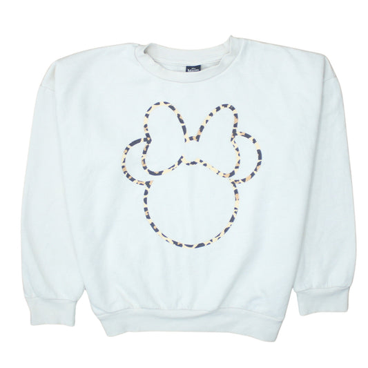 Disney Minnie Mouse White Leopard Print Sweatshirt Women S