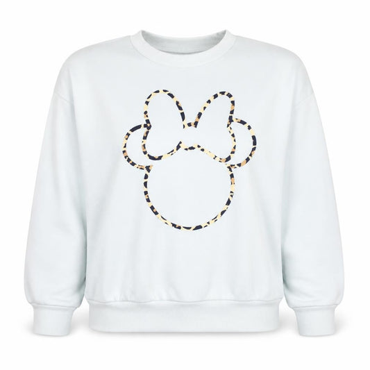 Disney Minnie Mouse White Leopard Print Sweatshirt Women S