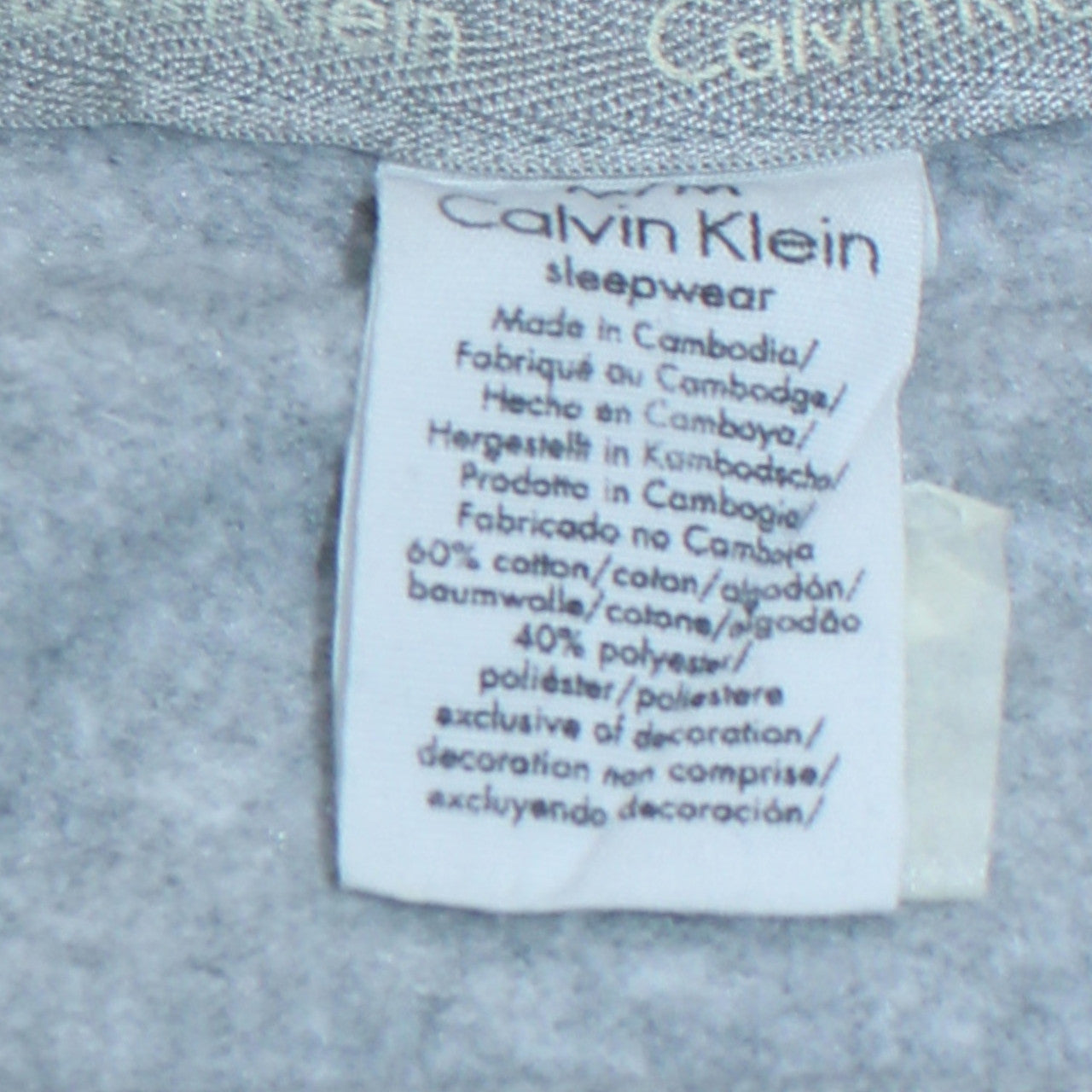 Calvin Klein Women Grey Pullover Sweatshirt Size M Cotton Blend