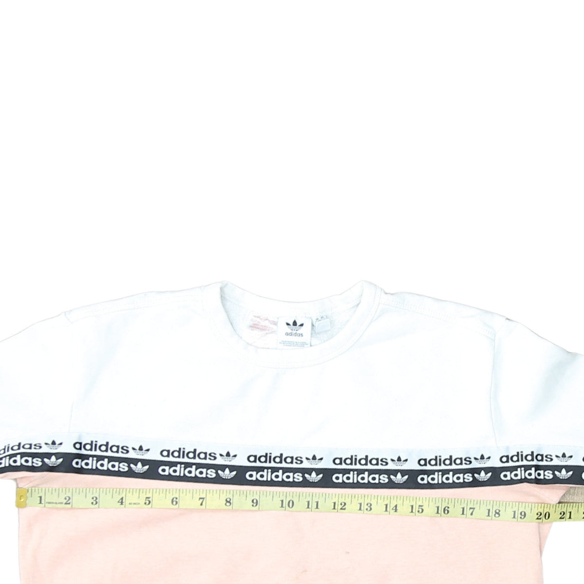 Adidas Girls Pink & White Logo Colourblock Crew Neck Sweatshirt 12 Years