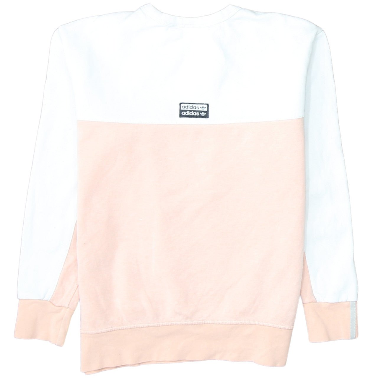 Adidas Girls Pink & White Logo Colourblock Crew Neck Sweatshirt 12 Years