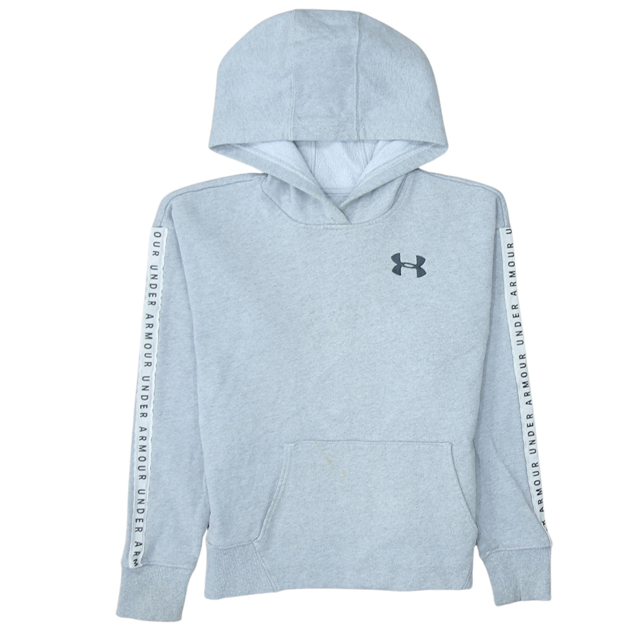 Under Armour Boys Grey XS Pullover Hoodie with Logo Detail