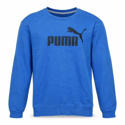 Puma Men's Blue Crew Neck Logo Sweatshirt Size S