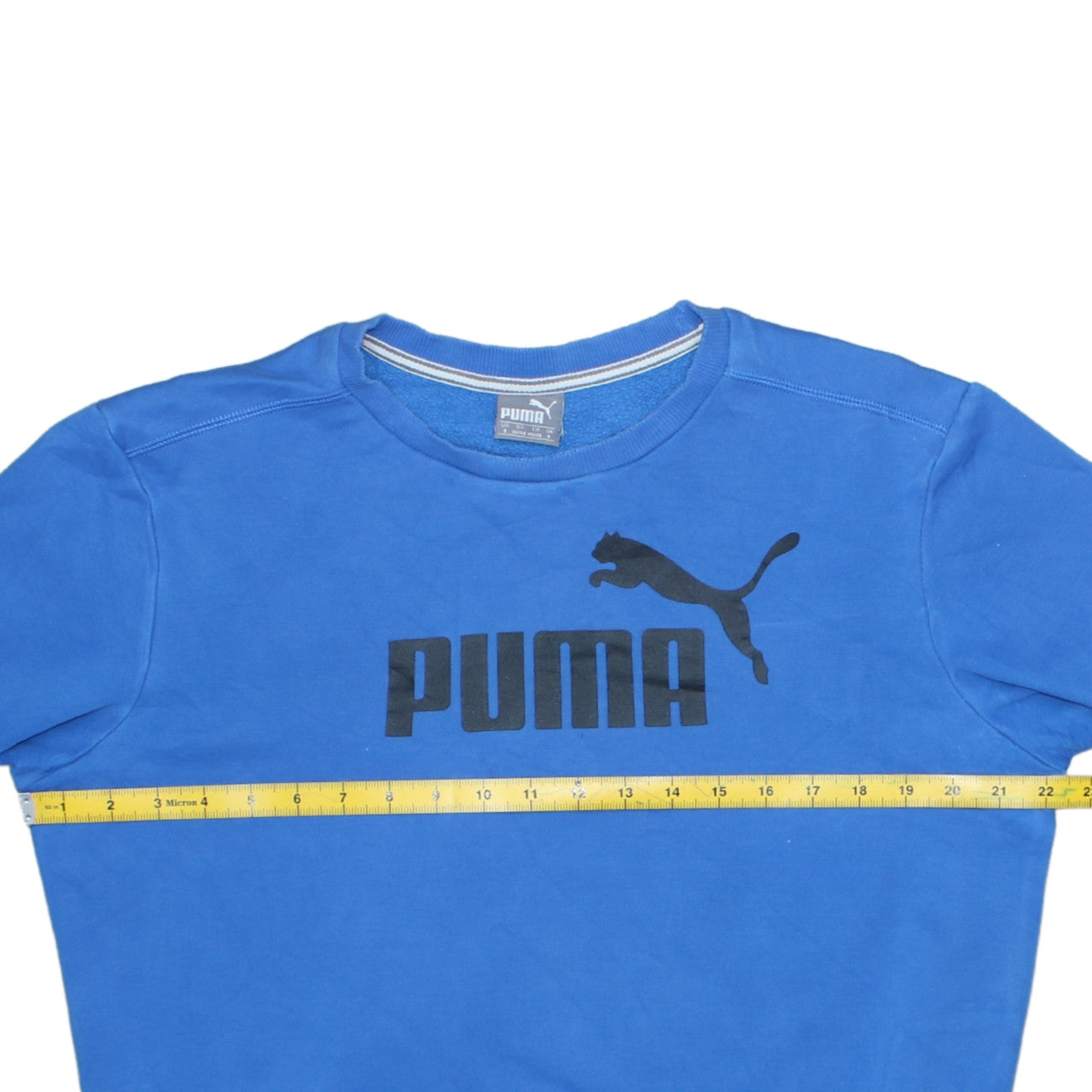 Puma Men's Blue Crew Neck Logo Sweatshirt Size S