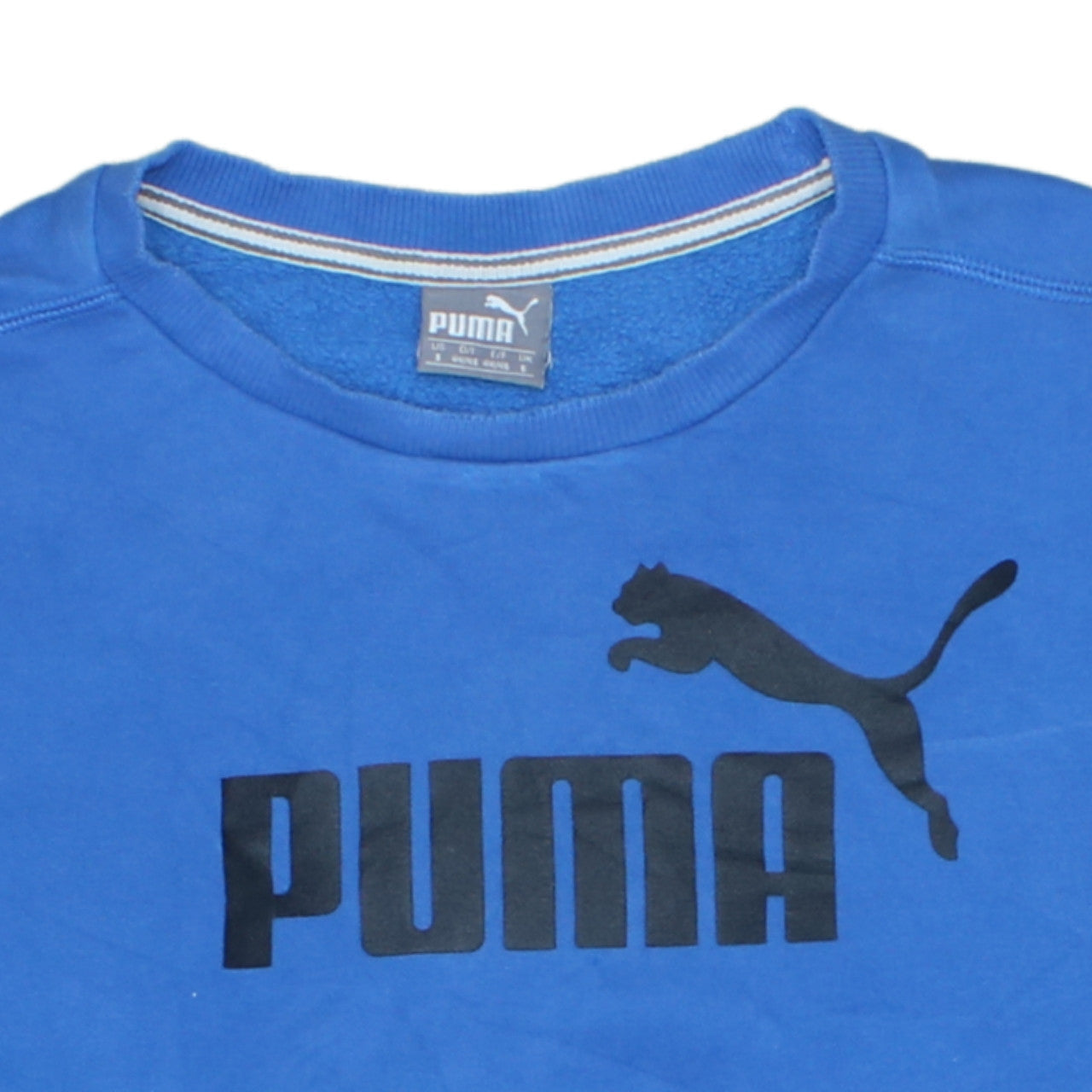 Puma Men's Blue Crew Neck Logo Sweatshirt Size S