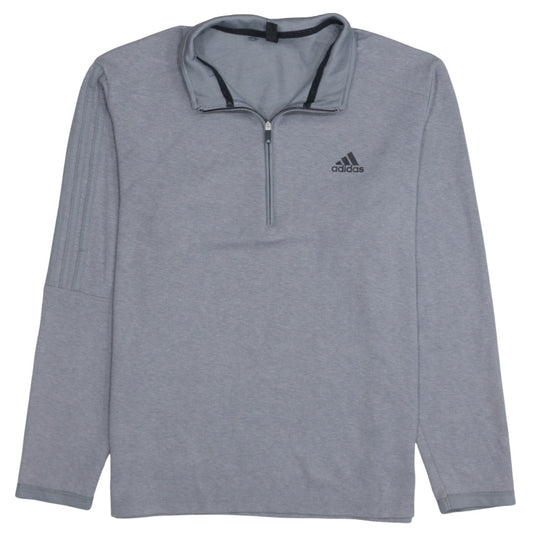 Adidas Men's Grey Medium 1/2 Zip Track Jacket Lightweight