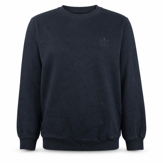 Adidas Mens Black Crew Neck Logo Sweatshirt Size M Regular Fit