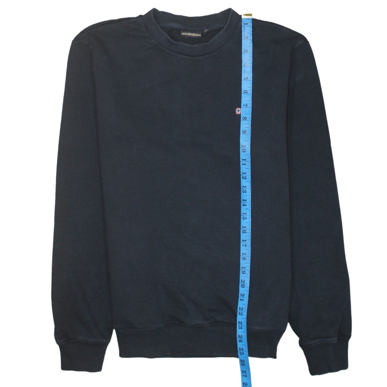 Napapijri Men’s Blue Crew Neck Sweatshirt Size S Embroidered Logo