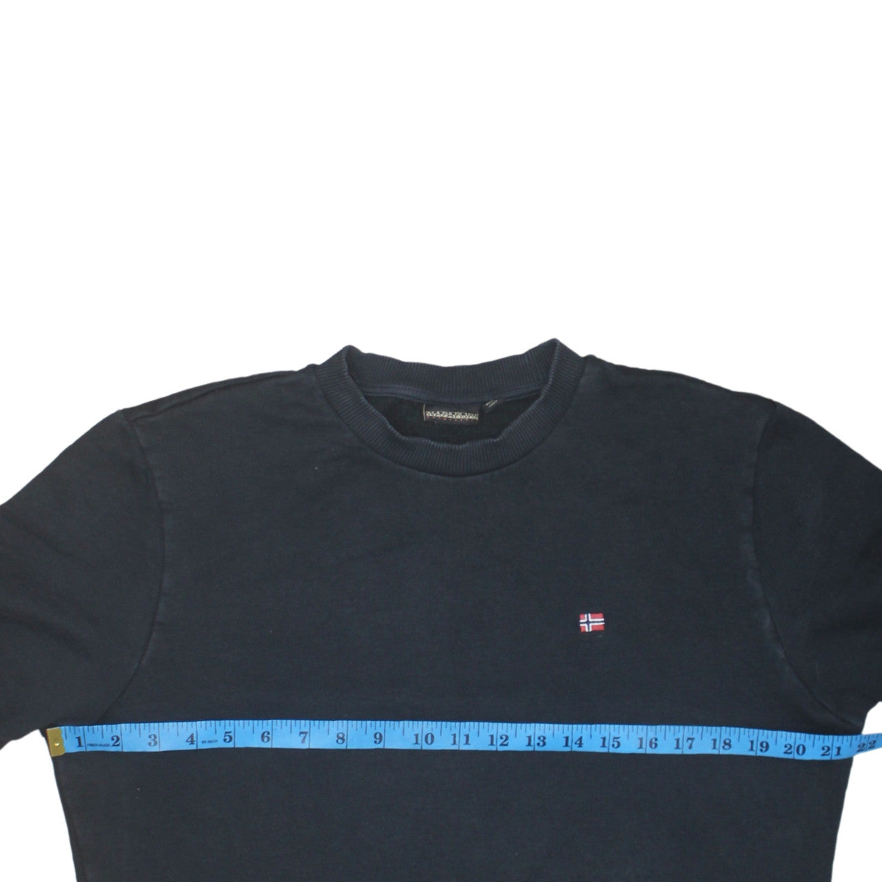Napapijri Men’s Blue Crew Neck Sweatshirt Size S Embroidered Logo