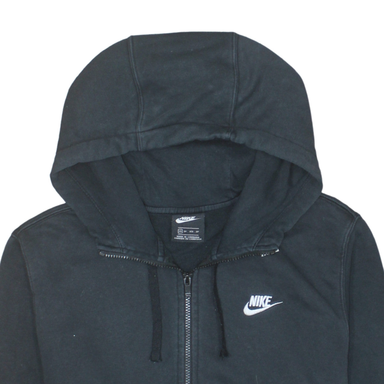 Nike Men's Black XS Full Zip Hoodie Cotton Blend Fleece
