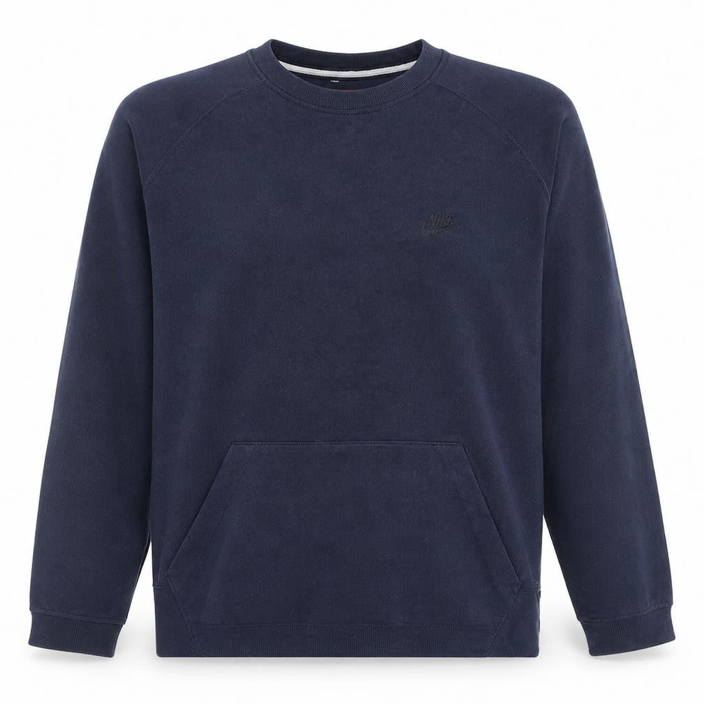 Nike Men's Blue Pullover Fleece Sweatshirt L Regular Fit Crew Neck