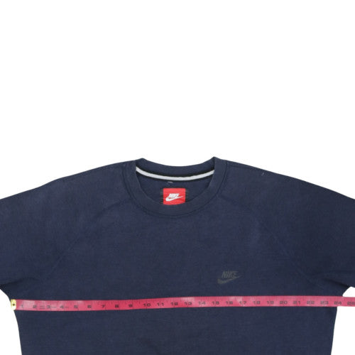 Nike Men's Blue Pullover Fleece Sweatshirt L Regular Fit Crew Neck