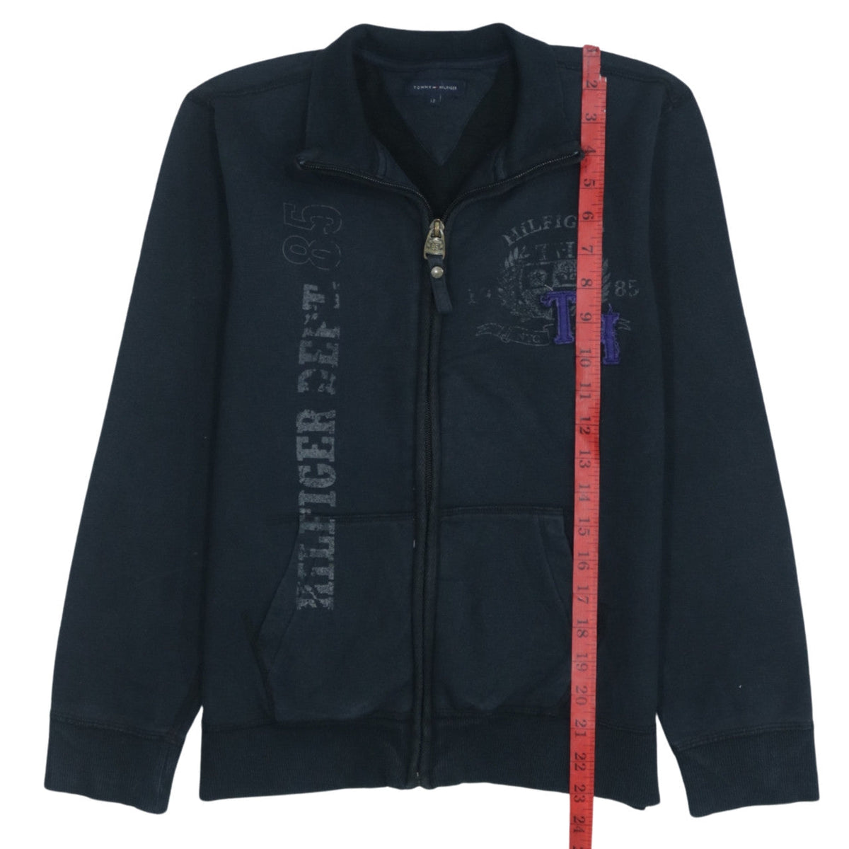 Tommy Hilfiger Boys Black Full Zip Track Jacket Size 12 Years