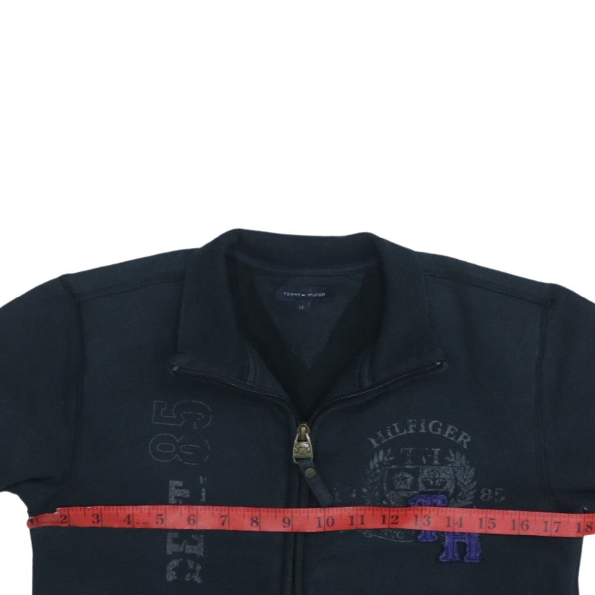 Tommy Hilfiger Boys Black Full Zip Track Jacket Size 12 Years