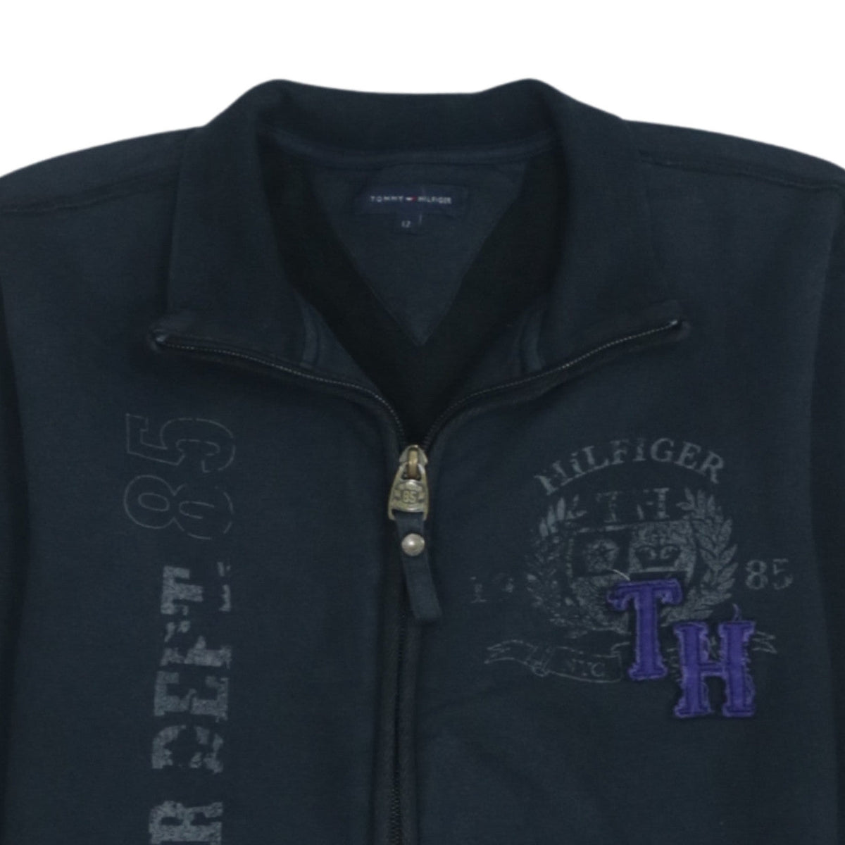 Tommy Hilfiger Boys Black Full Zip Track Jacket Size 12 Years