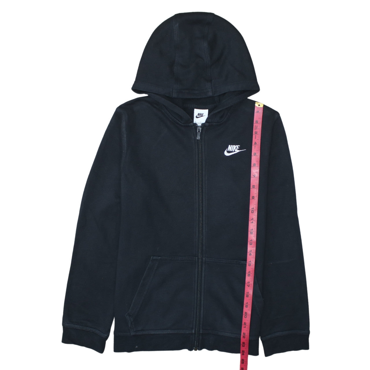 Nike Boys Black Full Zip Hoodie XL Fleece Hooded Sweatshirt