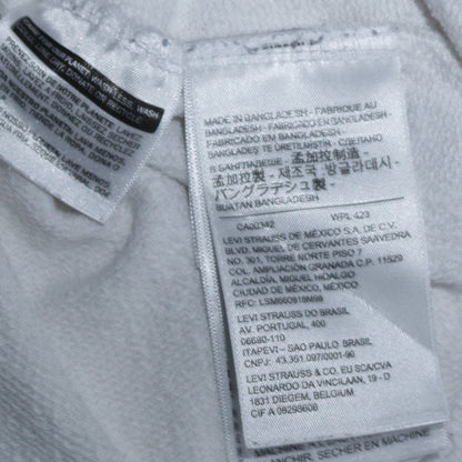 Levi's Men's White Pullover Hoodie Medium Logo Fleece Sweatshirt