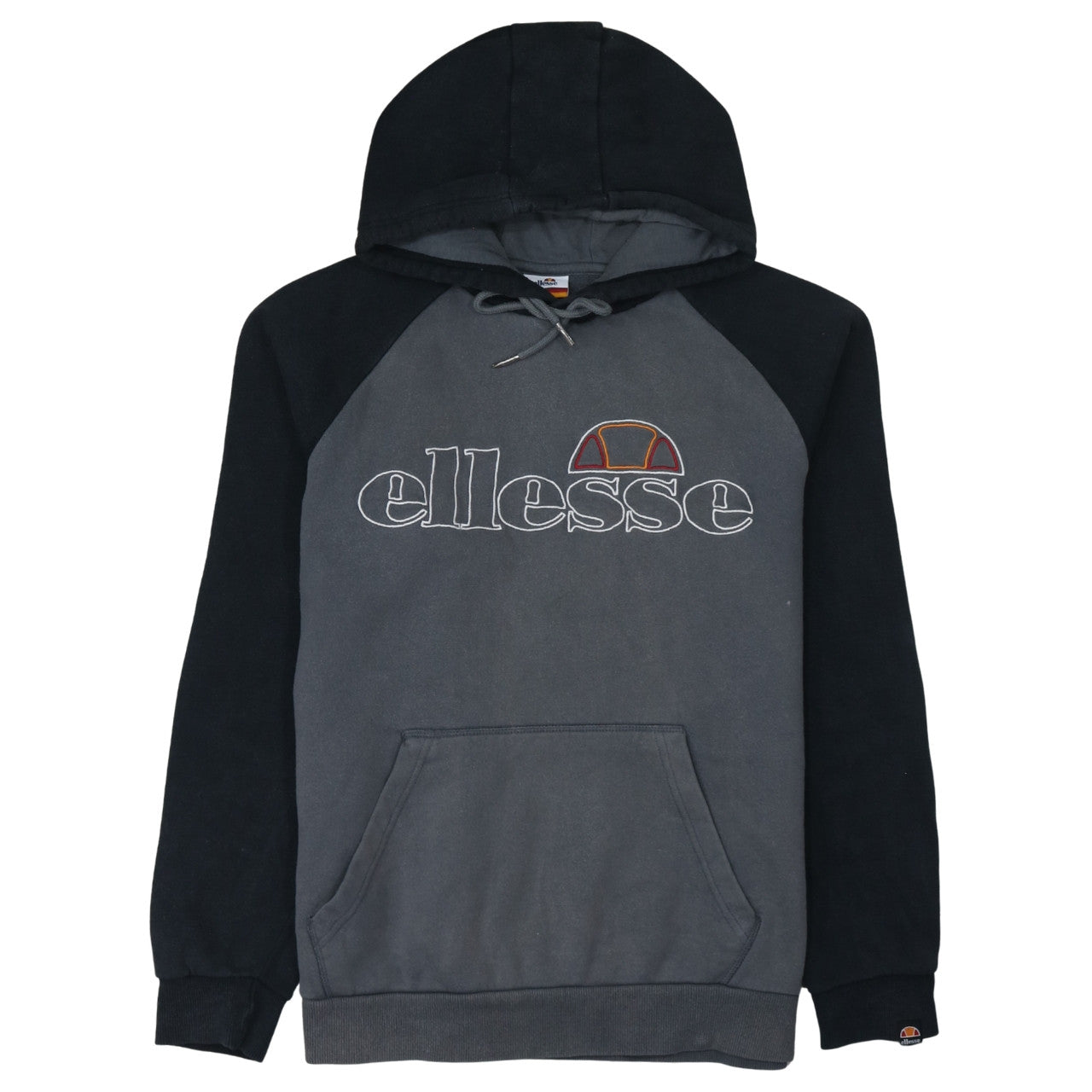 Ellesse Men's Grey Pullover Hoodie L Logo Embroidered Fleece Sweatshirt