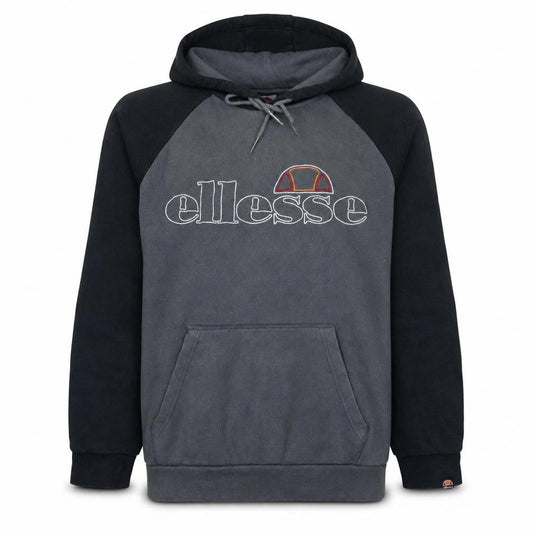 Ellesse Men's Grey Pullover Hoodie L Logo Embroidered Fleece Sweatshirt
