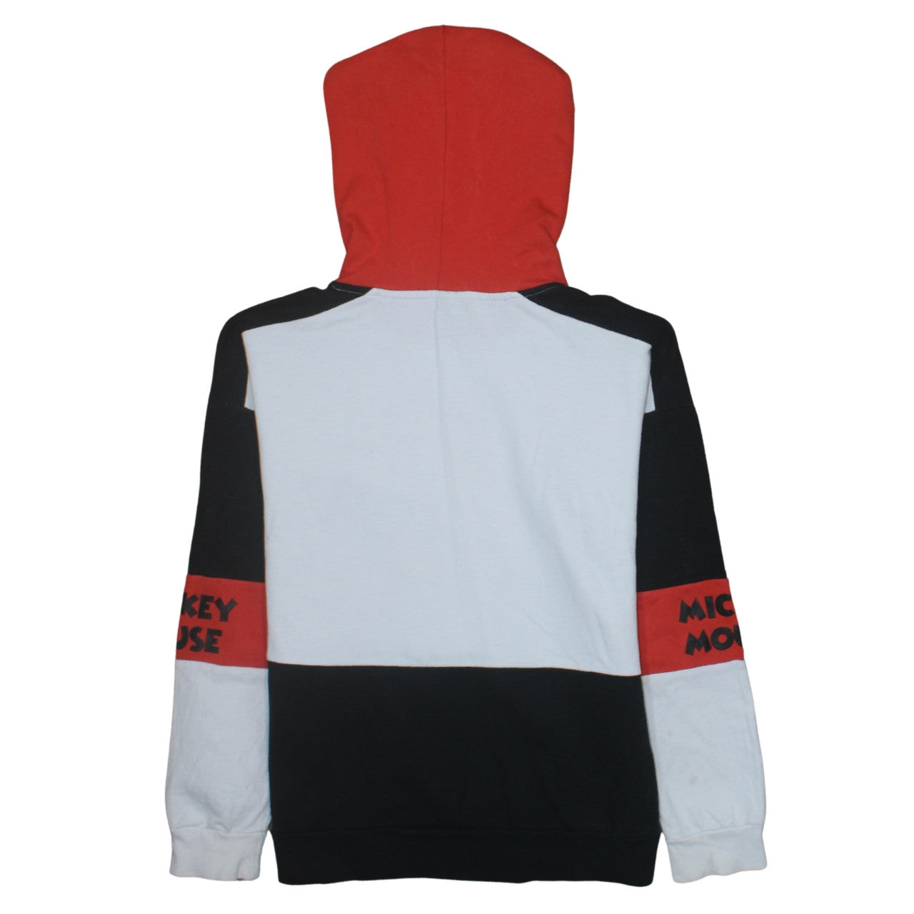 Disney Mickey Mouse Teens Red Black White Pullover Hoodie 100% Cotton