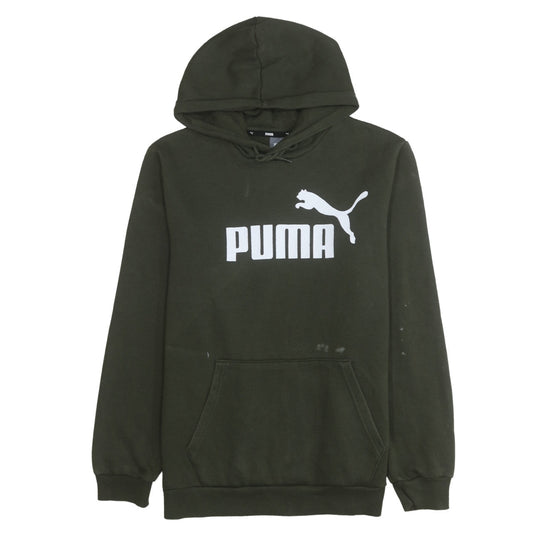 Puma Men's Green Medium Pullover Hoodie Logo Sportswear