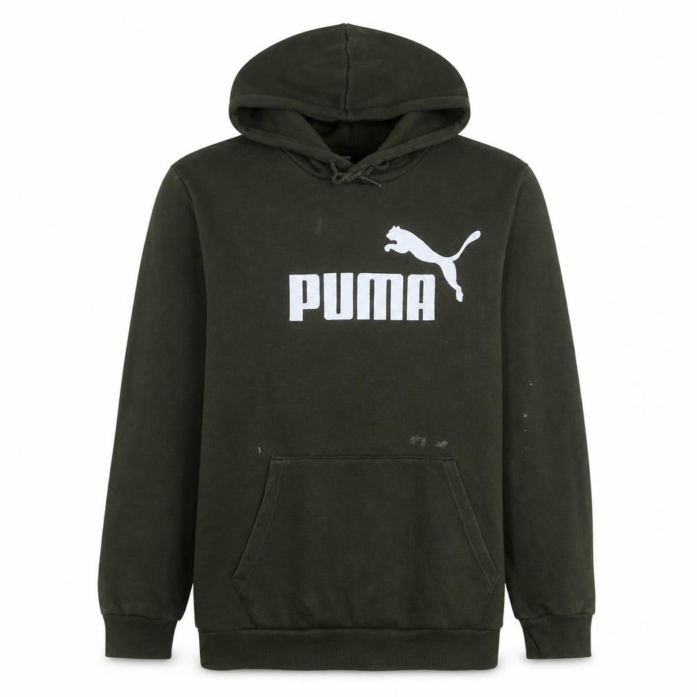 Puma Men's Green Medium Pullover Hoodie Logo Sportswear