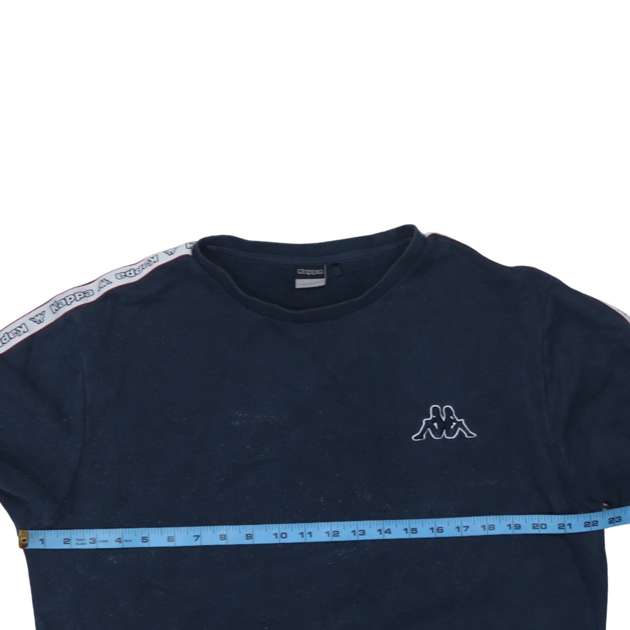 Kappa Men Blue XL Crew Neck Pullover Sweatshirt with Logo Trim