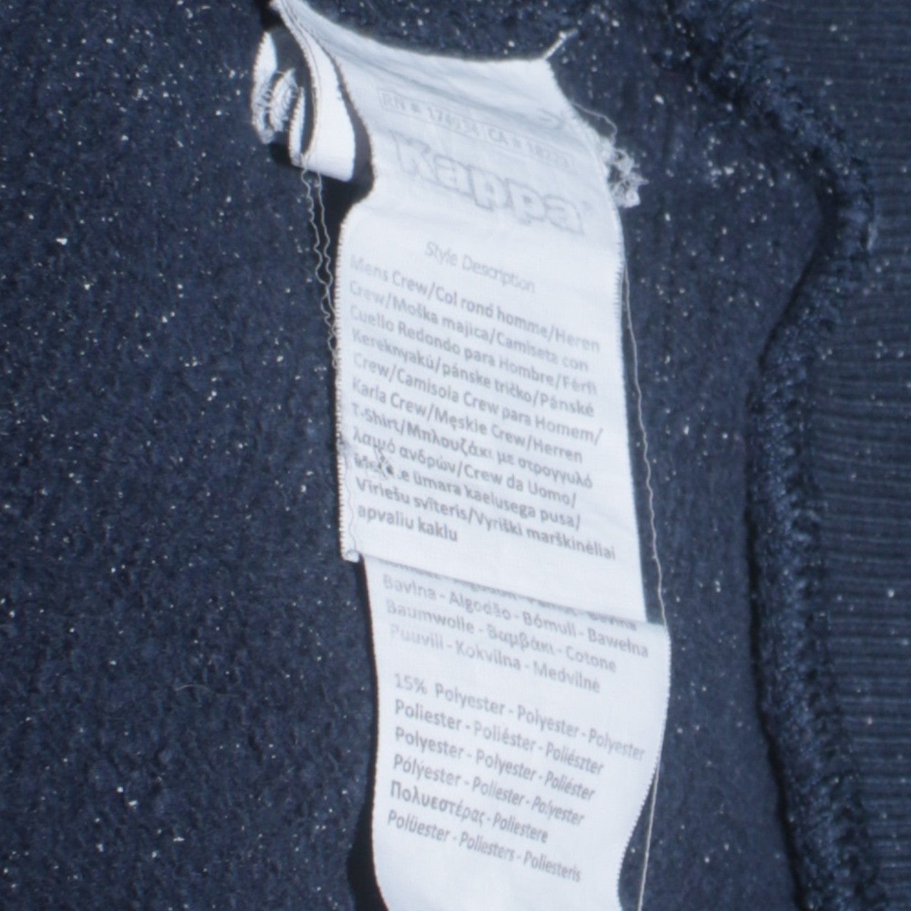 Kappa Men Blue XL Crew Neck Pullover Sweatshirt with Logo Trim