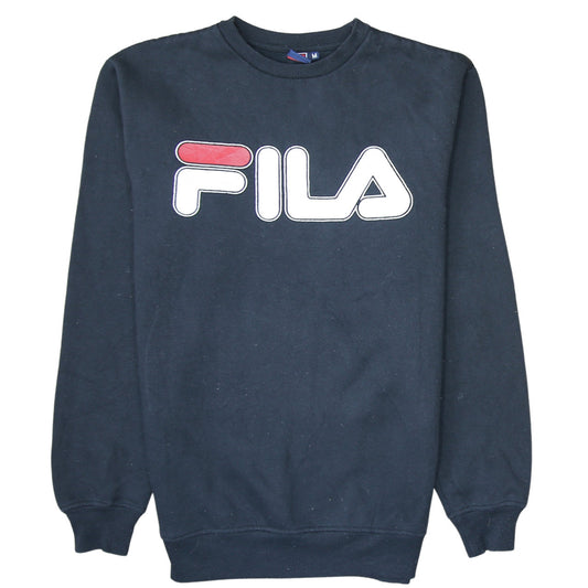 Fila Mens Black Medium Crew Neck Pullover Sweatshirt