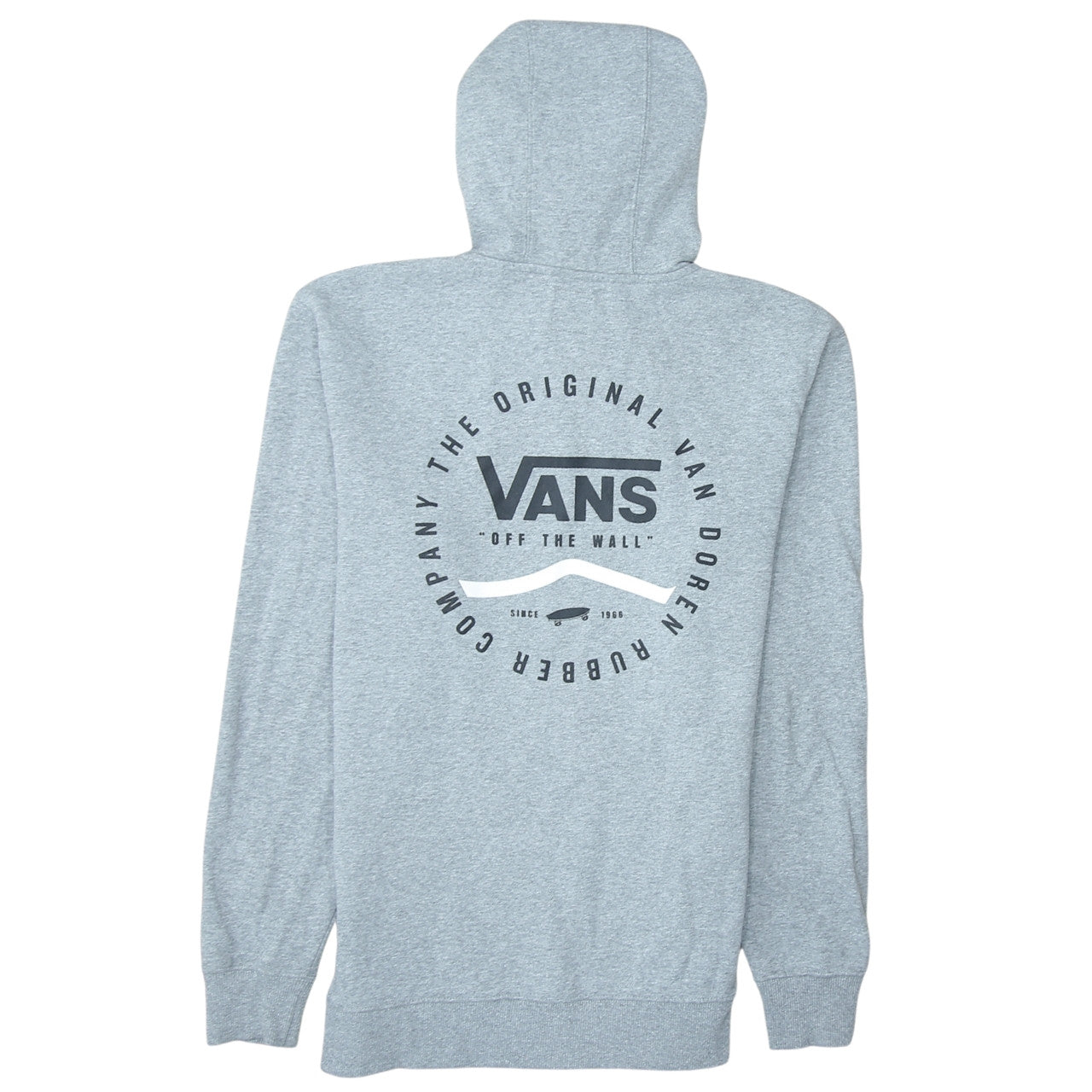 Vans Mens Grey Pullover Hoodie Medium Graphic Logo Fleece