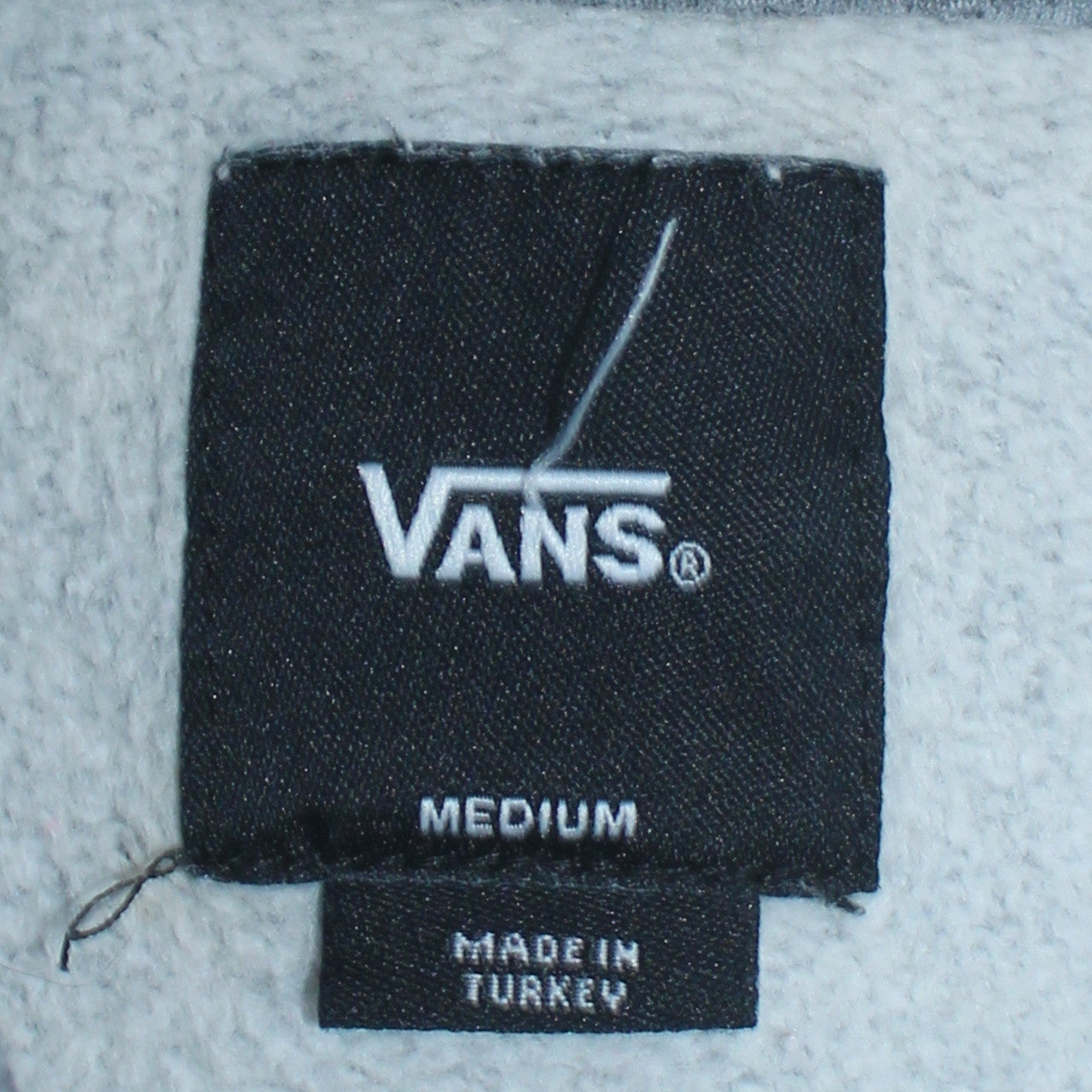 Vans Mens Grey Pullover Hoodie Medium Graphic Logo Fleece
