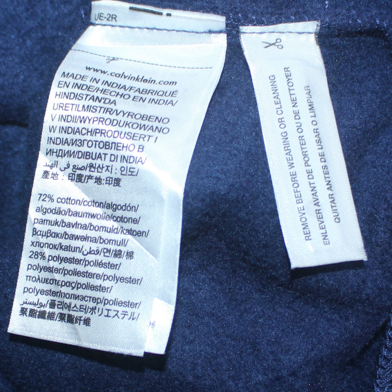 Calvin Klein Men's Blue Regular Fit Crew Neck Logo Sweatshirt S