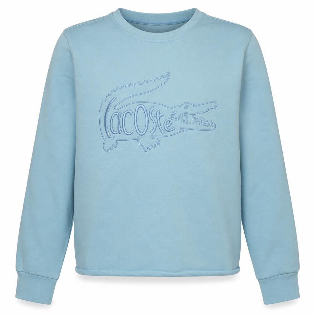 Lacoste Men's Blue Embroidered Crocodile Crew Neck Sweatshirt Size S