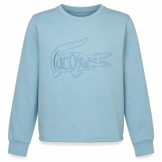 Lacoste Men's Blue Embroidered Crocodile Crew Neck Sweatshirt Size S