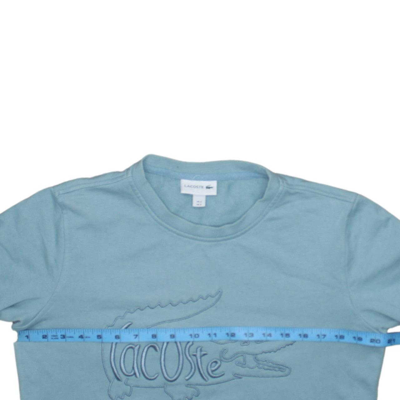 Lacoste Men's Blue Embroidered Crocodile Crew Neck Sweatshirt Size S