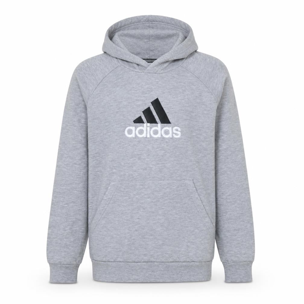 Adidas Boys Grey Pullover Hoodie - Size 10 Years, Fleece, Logo Print