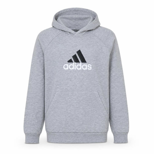 Adidas Boys Grey Pullover Hoodie - Size 10 Years, Fleece, Logo Print