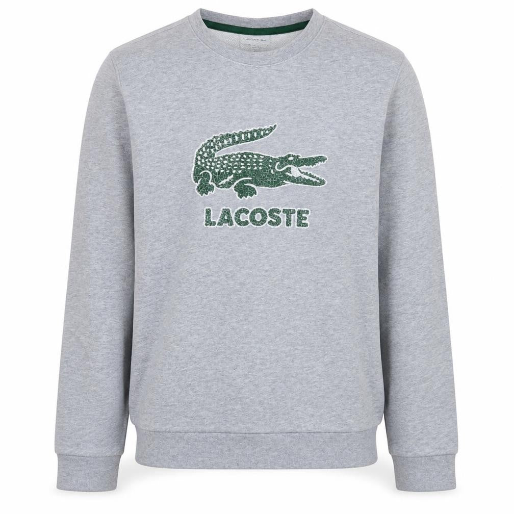 Lacoste Boys Grey Crew Neck Sweatshirt Size 16 Regular Fit Cotton Blend