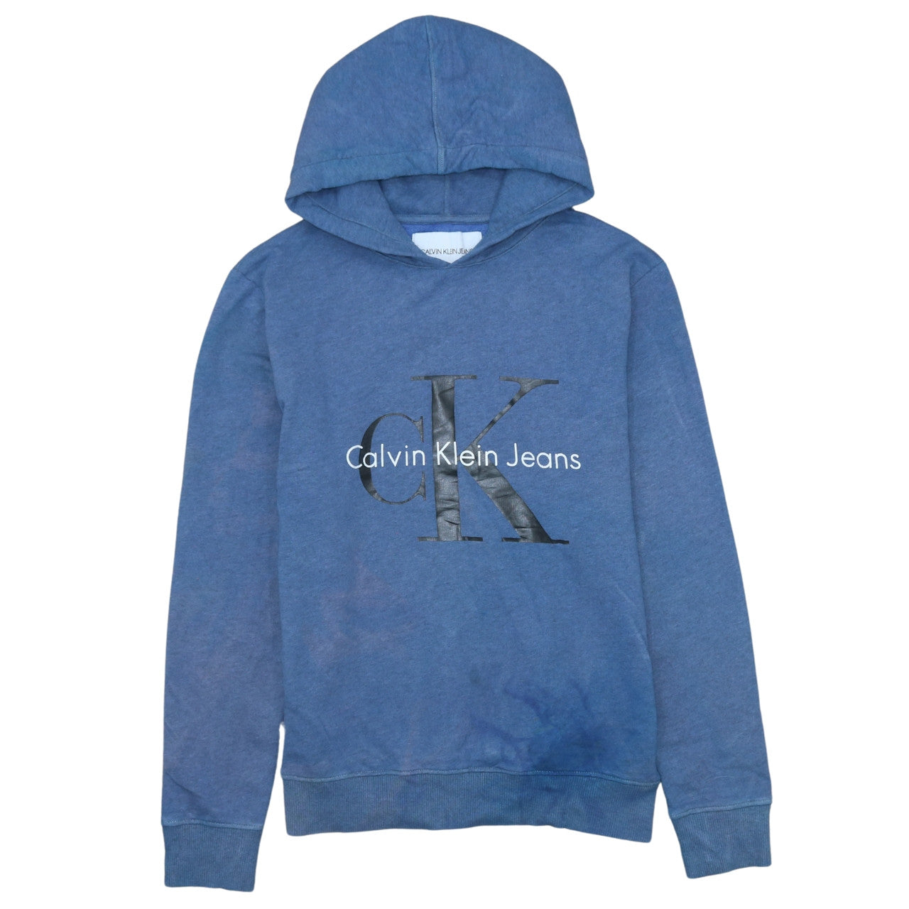 Calvin Klein Jeans Men’s Blue Small Pullover Hoodie with Logo