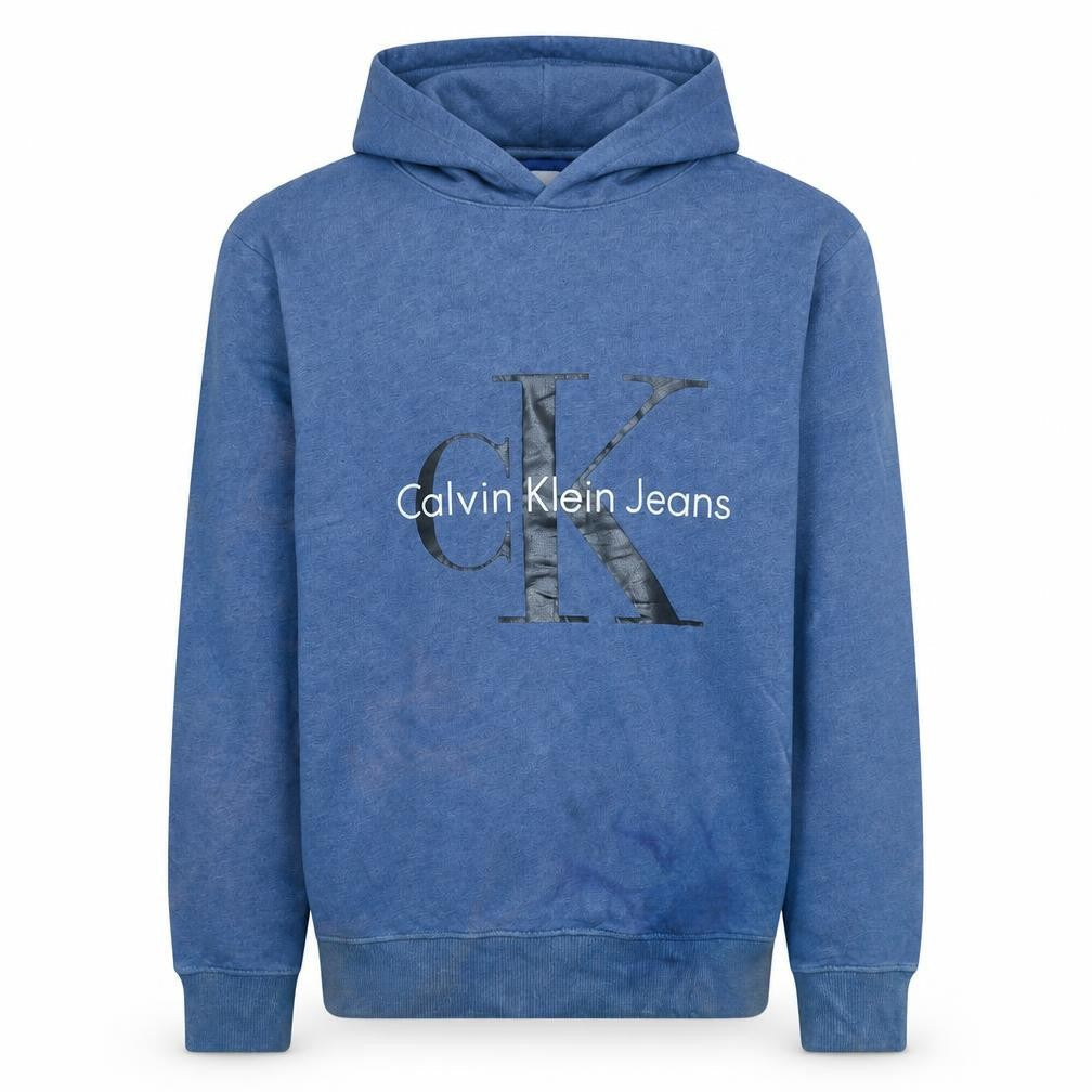 Calvin Klein Jeans Men’s Blue Small Pullover Hoodie with Logo