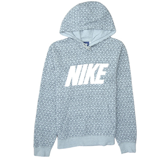 Nike Men's Grey Pullover Hoodie Small Geometric Logo Fleece