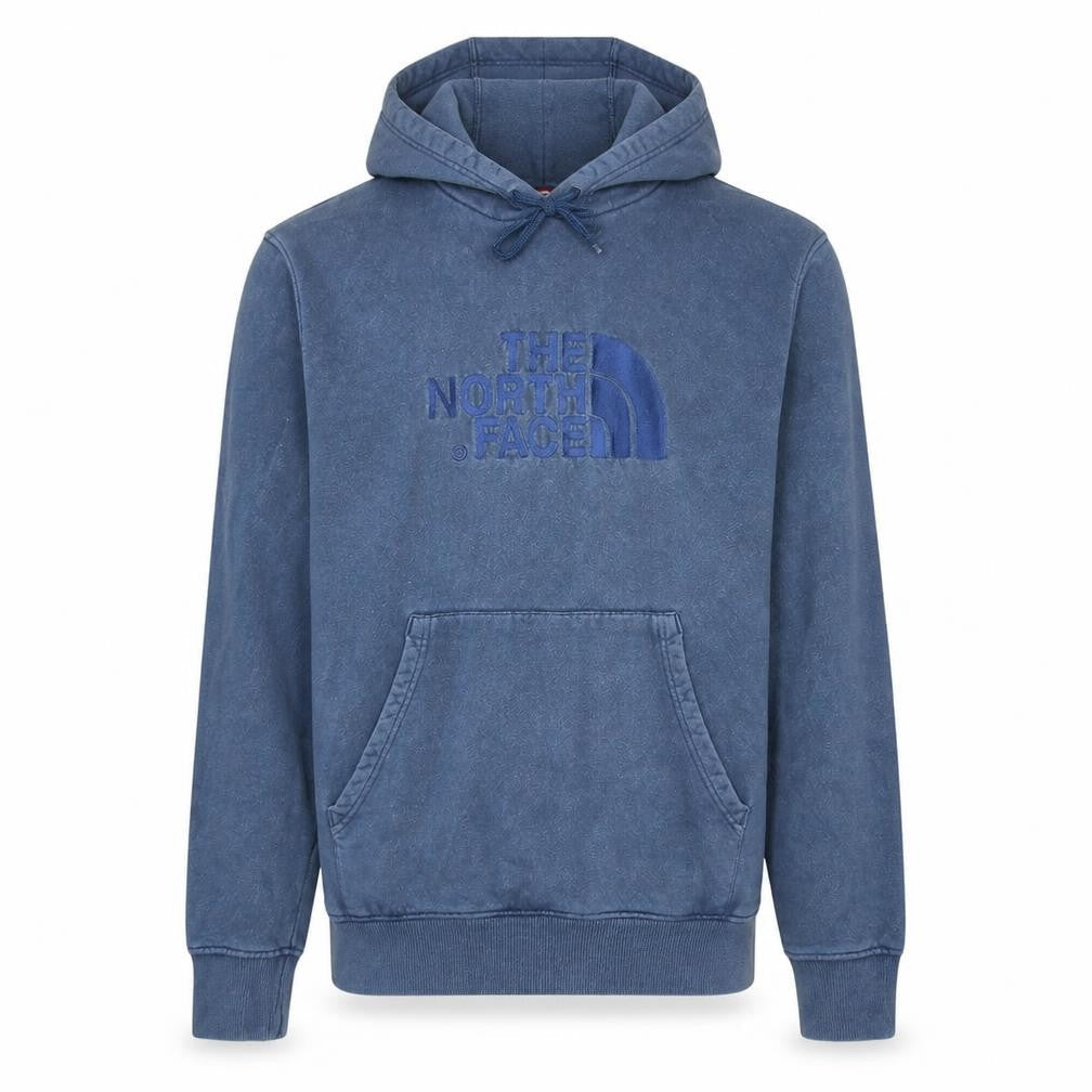 The North Face Men's Blue Pullover Hoodie Size M Embroidered Logo Cotton
